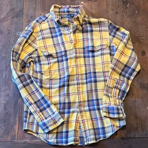 Polo Ralph Lauren Yellow and Blue Plaid Men's Shirt